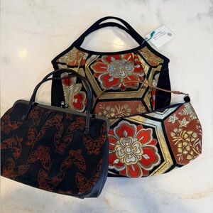 3 Japanese Inspired hand bags
